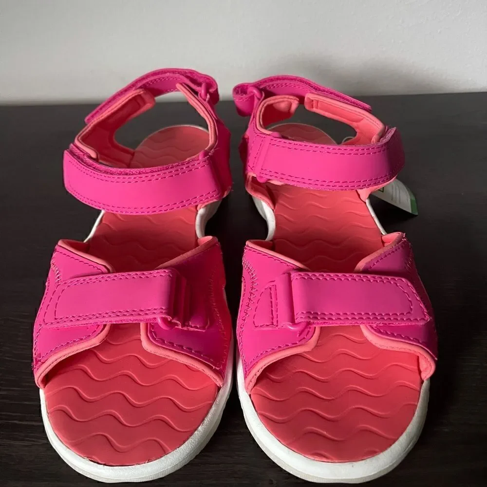 NWT Lands End Action Sandals Girls Youth Pink Kids agion Adjustable Straps